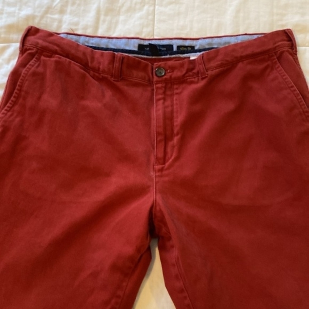 3/$20 Tommy Hilfiger Men's Burgundy Chinos - Picture 2 of 4